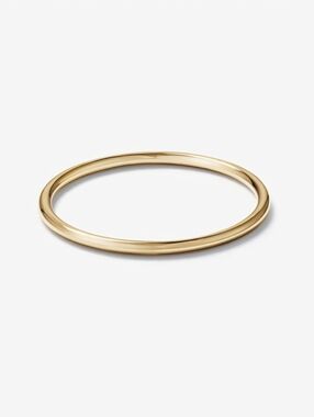10k Classic Gold Band Stacking Ring - Petite 1mm Thin - Size 8